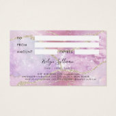 フェイク真珠光沢効果ギフトカード (裏面)