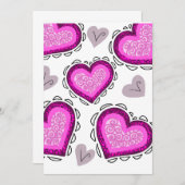 フェイク紙カットクラフトインスパイアバレンティーンズデイカード サンキューカード (正面/裏面)