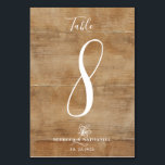 フェイク素朴書台本結婚の テーブルナンバー<br><div class="desc">木の背景にモダン対する書道の台本や植物のフローラ要素フェイクは、あなたの会場のための完璧な素朴な国スタイル屋外/屋内テーブル番号のカード結婚を作る。簡単に別々に必要な番号を置き換え、あなたの名前とイベント日付。</div>