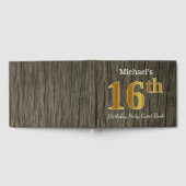 フェイク素朴金ゴールド16th Birthday Party;名前をカスタムする ゲストブック (全面)