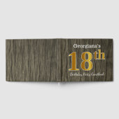 フェイク素朴金ゴールド18th Birthday Party;名前をカスタムする ゲストブック (全面)