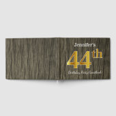 フェイク素朴金ゴールド44th Birthday Party;名前をカスタムする ゲストブック (全面)