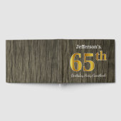 フェイク素朴金ゴールド65th Birthday Party;名前をカスタムする ゲストブック (全面)