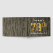 フェイク素朴金ゴールド78th Birthday Party;名前をカスタムする ゲストブック (全面)