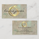 フェイク絵を描金ゴールド円デザイナー名刺 名刺 (正面/裏面)