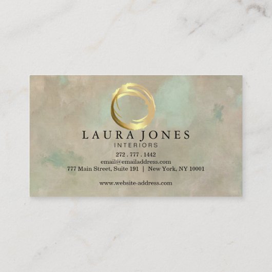 フェイク絵を描金ゴールド円デザイナー名刺 名刺 (裏面)