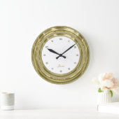 フェイク縁どカスタム金ゴールド ラージ壁時計 (ホーム)