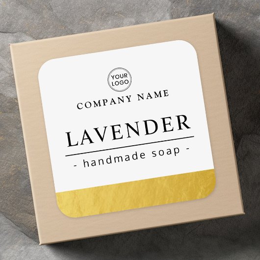 フェイク縁どロゴの白色エレガント製品ラベル スクエアシール