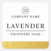 フェイク縁どロゴの白色エレガント製品ラベル スクエアシール (正面)