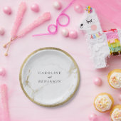 フェイク縁ど大理石結婚製モダン大理石 ペーパープレート (パーティー)