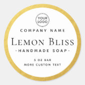 フェイク縁ど金ゴールド丸ラベル ラウンドシール (正面)