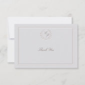 フェイク航海のフォーマルいかりアイボリー結婚s サンキューカード (正面)