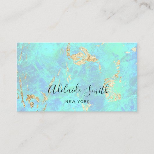 フェイク虹色インスパイア青緑 名刺 (正面)