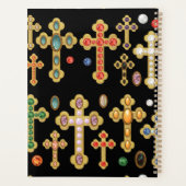 フェイク誕生石がクロスし、黒い宝石がルーズ プランナー手帳 (裏面)