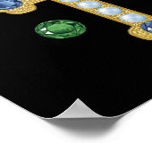 フェイク誕生石がクロスし、黒い宝石がルーズ ポスター (角)