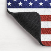 フェイク赤白青レザーUSA国旗 マウスパッド (コーナー)