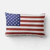 フェイク赤白青レザーUSA国旗 ランバークッション (裏面)