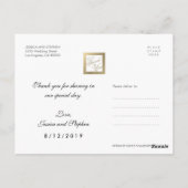 フェイク金ゴールドありがとう結婚4枚の写真はがき ポストカード (裏面)