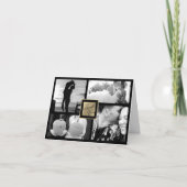 フェイク金ゴールドありがとう結婚4枚の写真カード サンキューカード (正面)