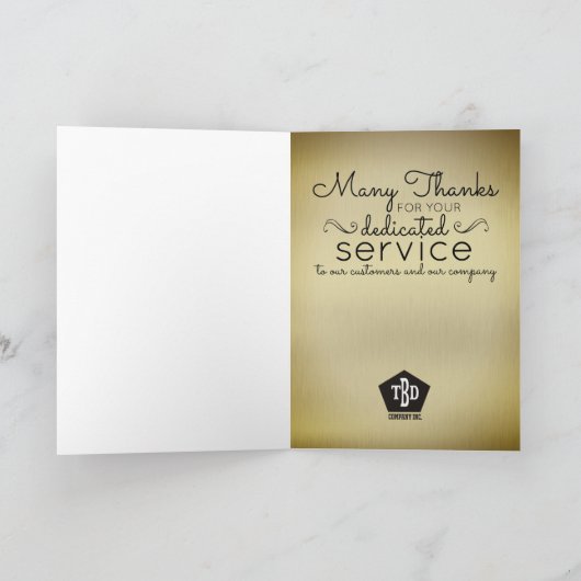 フェイク金ゴールドが世界の社員の記念日に輝く カード (内部)