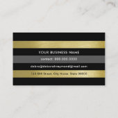 フェイク金ゴールドとブストライプラックモダン。 名刺 (裏面)