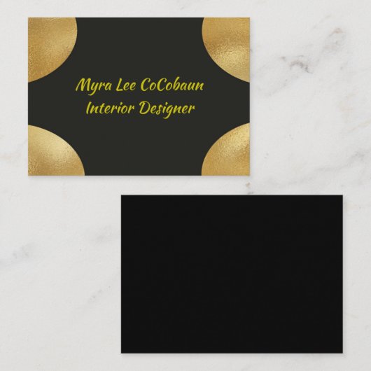 フェイク金ゴールドとブラック名刺 名刺 (正面/裏面)