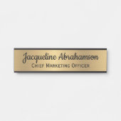 フェイク金ゴールドとBlack Office Door Sign No Logo サインプレート (正面)