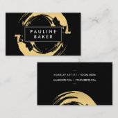 フェイク金ゴールドに白黒ラベルのバリエーションを付ける 名刺 (正面/裏面)