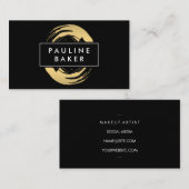 フェイク金ゴールドに白黒ラベルを付ける 名刺 (正面/裏面)