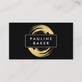 フェイク金ゴールドに白黒ラベルを付ける 名刺 (正面)
