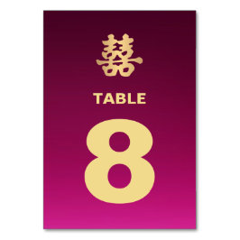 フェイク金ゴールドの二重の幸福 |テーブルカード テーブルナンバー