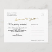 フェイク金ゴールドの書き救込み白葉書 案内ポストカード (裏面)