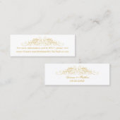 フェイク金ゴールドの結婚詳細挿入 スキニー名刺 (正面/裏面)