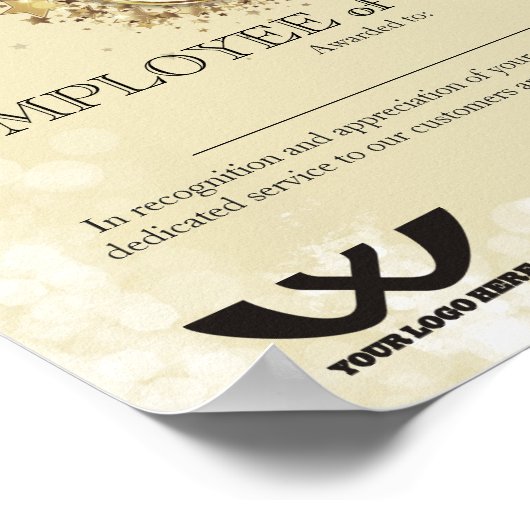 フェイク金ゴールドの記章の従業員 ポスター (角)