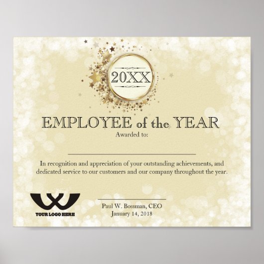 フェイク金ゴールドの記章の従業員 ポスター (正面)