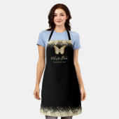 フェイク金ゴールドの金ゴールドフェイクが輝く エプロン (着用した状態)