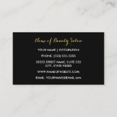 フェイク金ゴールドはさみストライプフローラヘアサロン 名刺 (裏面)