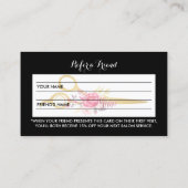 フェイク金ゴールドはさみピンクフローラヘアサロン紹介 紹介カード (裏面)