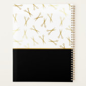 フェイク金ゴールドはさみロゴ美容師アポイントメント プランナー手帳 (裏面)