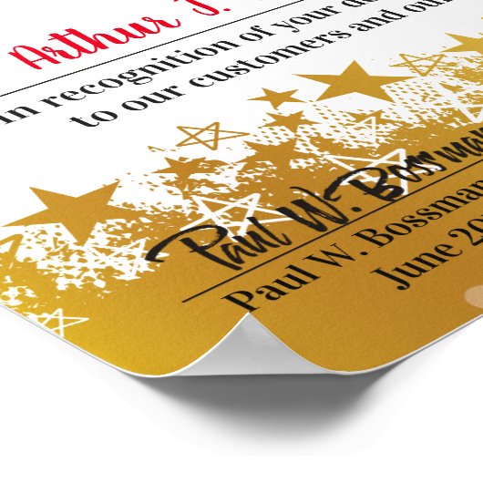 フェイク金ゴールドは月号証明書の従業員を主演する ポスター (角)