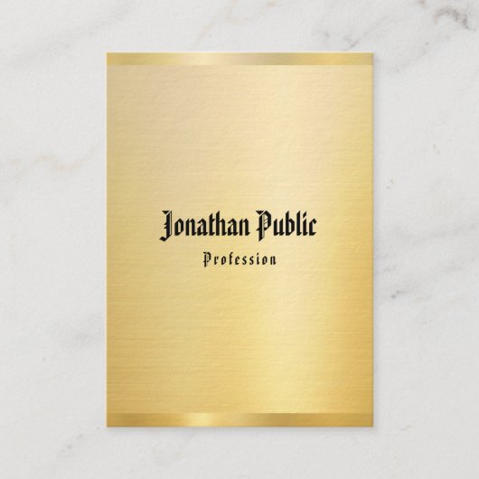 フェイク金ゴールドアクラシックメリカ文字ヴィンテージテンプレート 名刺 (正面)