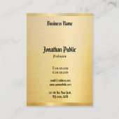 フェイク金ゴールドアクラシックメリカ文字ヴィンテージテンプレート 名刺 (裏面)