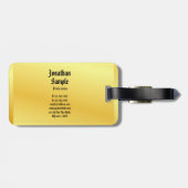 フェイク金ゴールドエレガントクラシックテンプレート旧スタイル文字 ラゲッジタグ (裏面横)