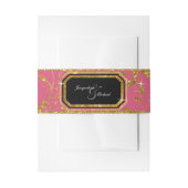 フェイク金ゴールドエレガントグリッタースクロ結婚ール 招待状ベリーバンド (正面例)