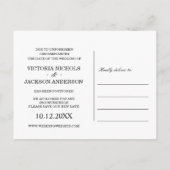 フェイク金ゴールドエレガントフレーム写真の日付の変更 案内ポストカード (裏面)