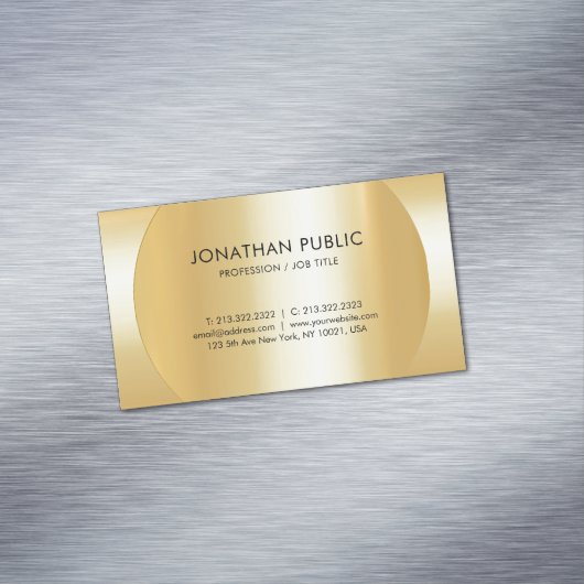 フェイク金ゴールドエレガントプロフェッショナルモダンテンプレート マグネット名刺 (インサイチュ)