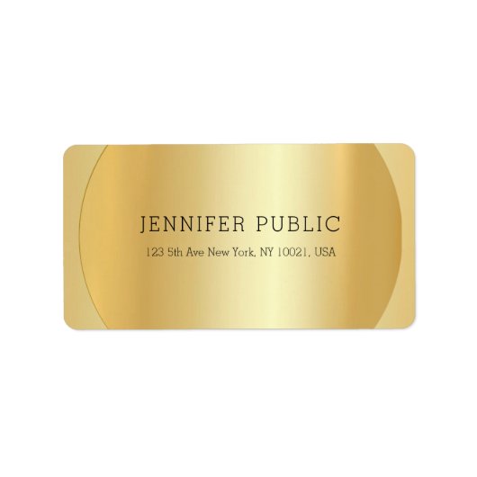 フェイク金ゴールドエレガントプロフェッショナルモダンテンプレート ラベル (正面)