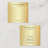 フェイク金ゴールドエレガントプロフェッショナルモダン スクエア名刺 (正面/裏面)