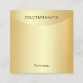 フェイク金ゴールドエレガントプロフェッショナルモダン スクエア名刺 (正面)