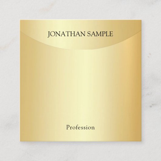 フェイク金ゴールドエレガントプロフェッショナルモダン スクエア名刺 (正面)